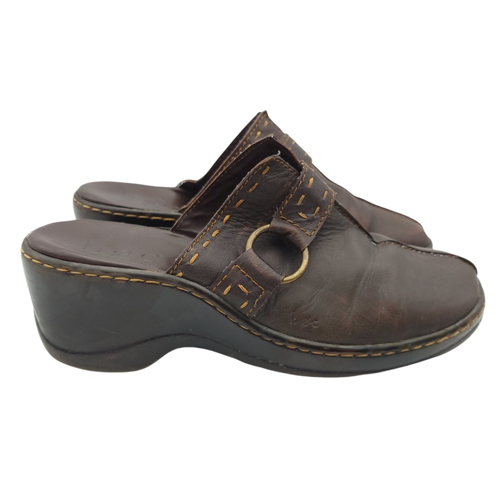 BOC Born Concepts Mules Womens Size 10 Brown Leather Comfort Shoes Eu 42